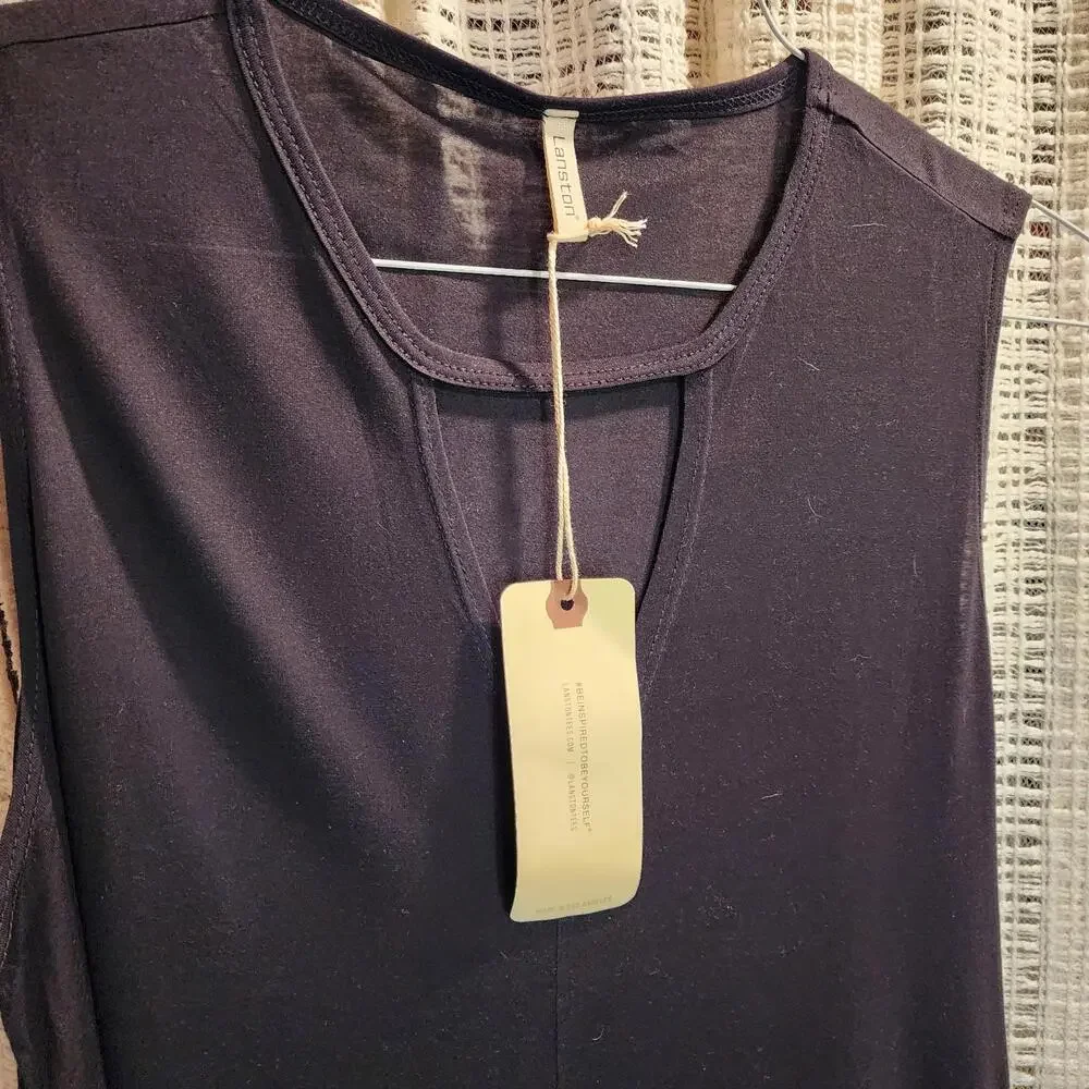 Lansston Women's Sleeveless Top with Tag - Elegant Black Design